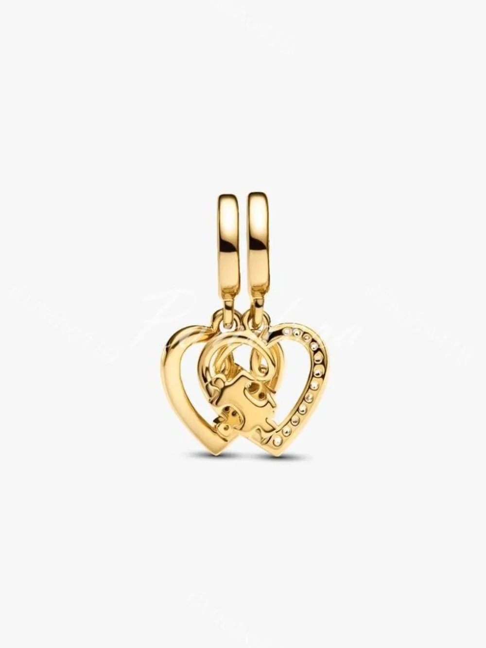 Pandora Splittable Puzzle Piece Hearts Dangle Charm